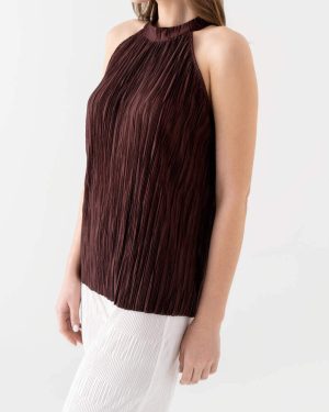 100% POLYESTER HALTER NECK TOP